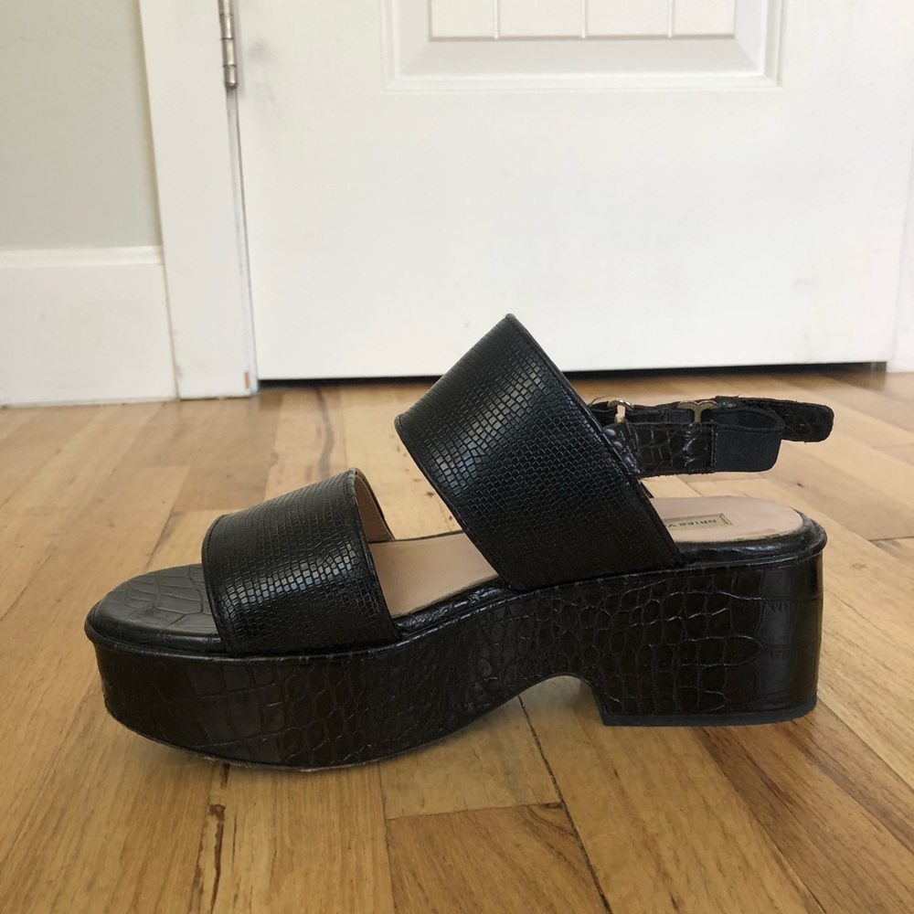 Vintage Dries Van Noten Black Snake Platform Sandals